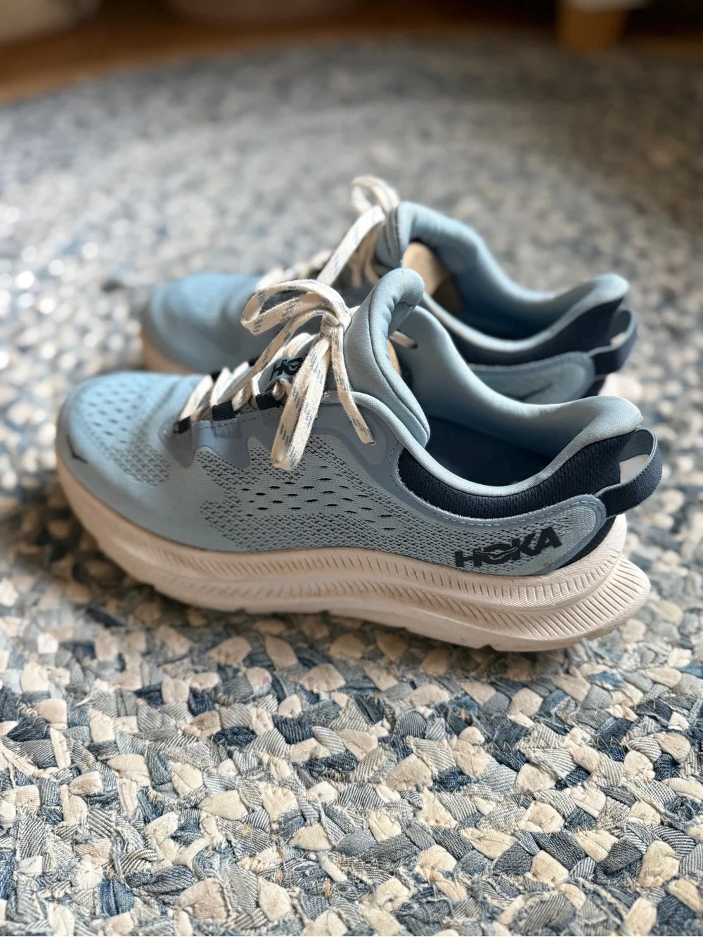 Hoka Women's Kawana 2 Sky Blue and Navy Athletic Running Shoes